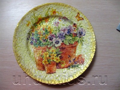 Декор тарелки в технике «мозаика кракле»